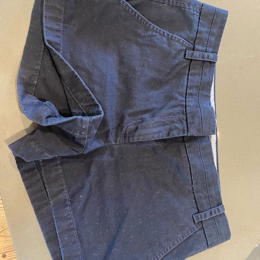 Size 4 JCrew navy chino shorts.